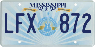 MS license plate LFX872