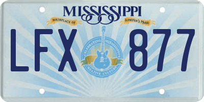 MS license plate LFX877