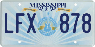 MS license plate LFX878