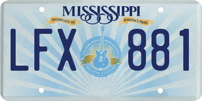 MS license plate LFX881