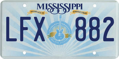 MS license plate LFX882