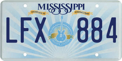 MS license plate LFX884
