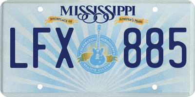 MS license plate LFX885