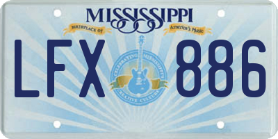MS license plate LFX886