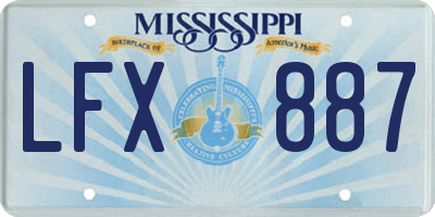 MS license plate LFX887