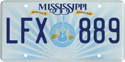 MS license plate LFX889