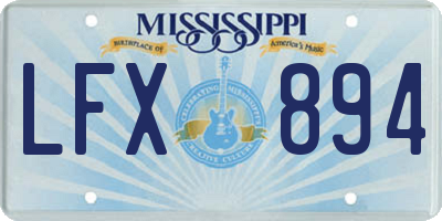 MS license plate LFX894