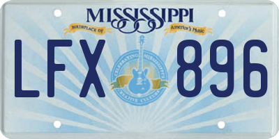 MS license plate LFX896