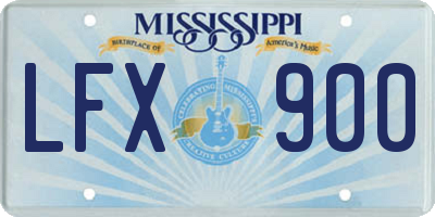MS license plate LFX900