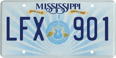 MS license plate LFX901
