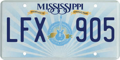 MS license plate LFX905