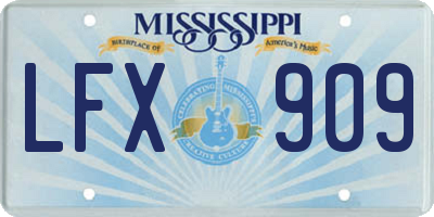 MS license plate LFX909