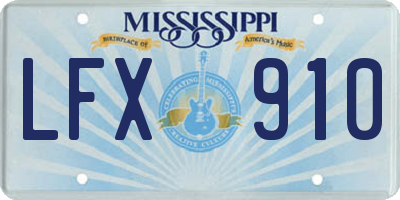 MS license plate LFX910