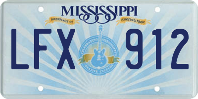 MS license plate LFX912