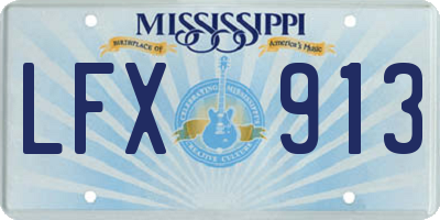 MS license plate LFX913