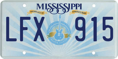MS license plate LFX915