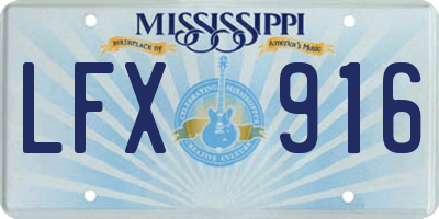 MS license plate LFX916