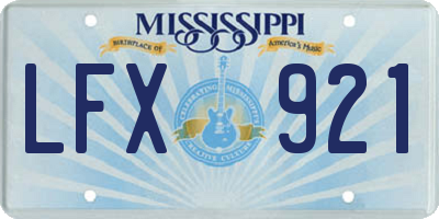 MS license plate LFX921