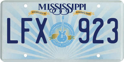 MS license plate LFX923