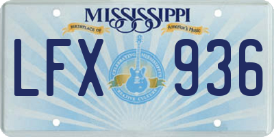 MS license plate LFX936