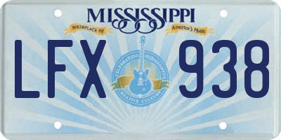 MS license plate LFX938