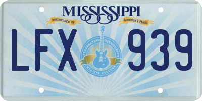 MS license plate LFX939