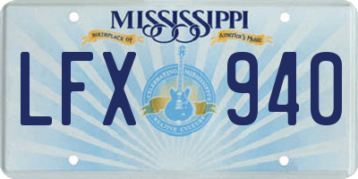 MS license plate LFX940