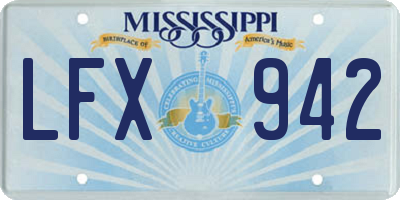 MS license plate LFX942