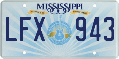 MS license plate LFX943