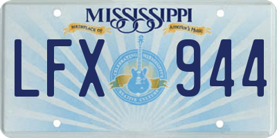 MS license plate LFX944