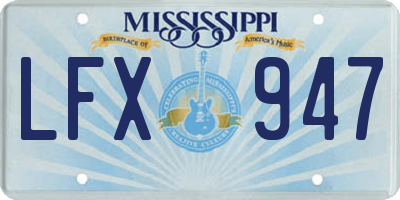 MS license plate LFX947