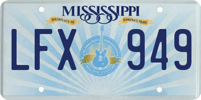 MS license plate LFX949