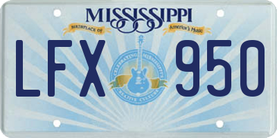 MS license plate LFX950