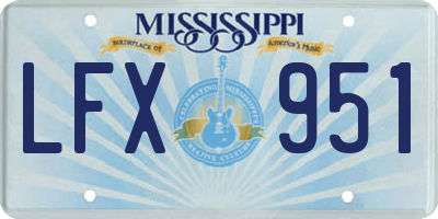 MS license plate LFX951