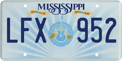 MS license plate LFX952