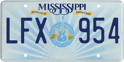 MS license plate LFX954