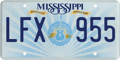 MS license plate LFX955