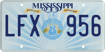 MS license plate LFX956