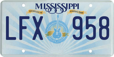 MS license plate LFX958