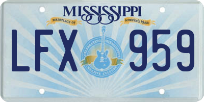 MS license plate LFX959