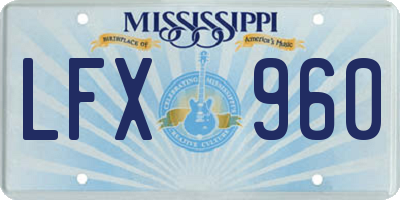 MS license plate LFX960