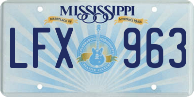 MS license plate LFX963
