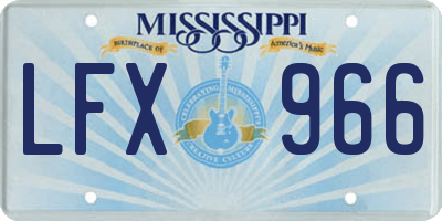 MS license plate LFX966