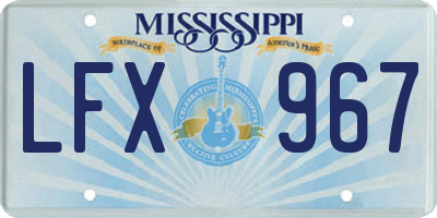MS license plate LFX967