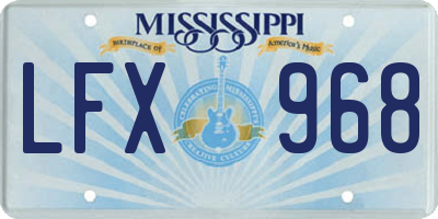 MS license plate LFX968