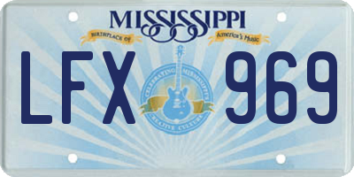 MS license plate LFX969