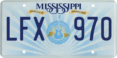 MS license plate LFX970
