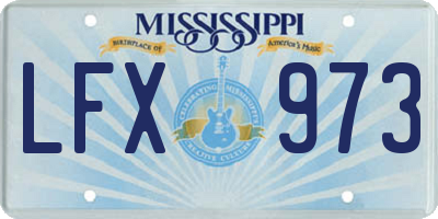 MS license plate LFX973