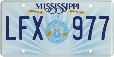 MS license plate LFX977