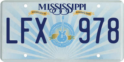 MS license plate LFX978